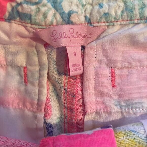 Lilly Pulitzner pink shell chino shorts size 0 - Picture 5 of 6